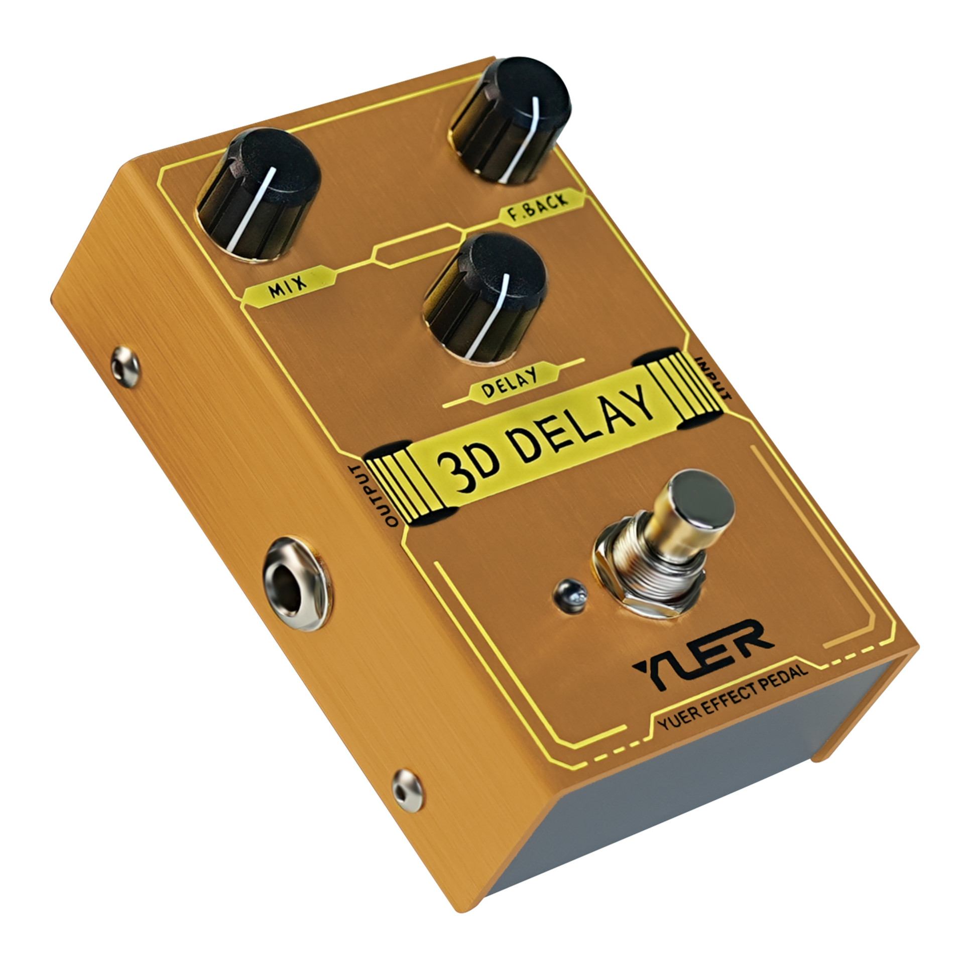 Gitarreneffektpedal, Delay-Pedal, 3D-Delay, Metallgehäuse, Drehregler